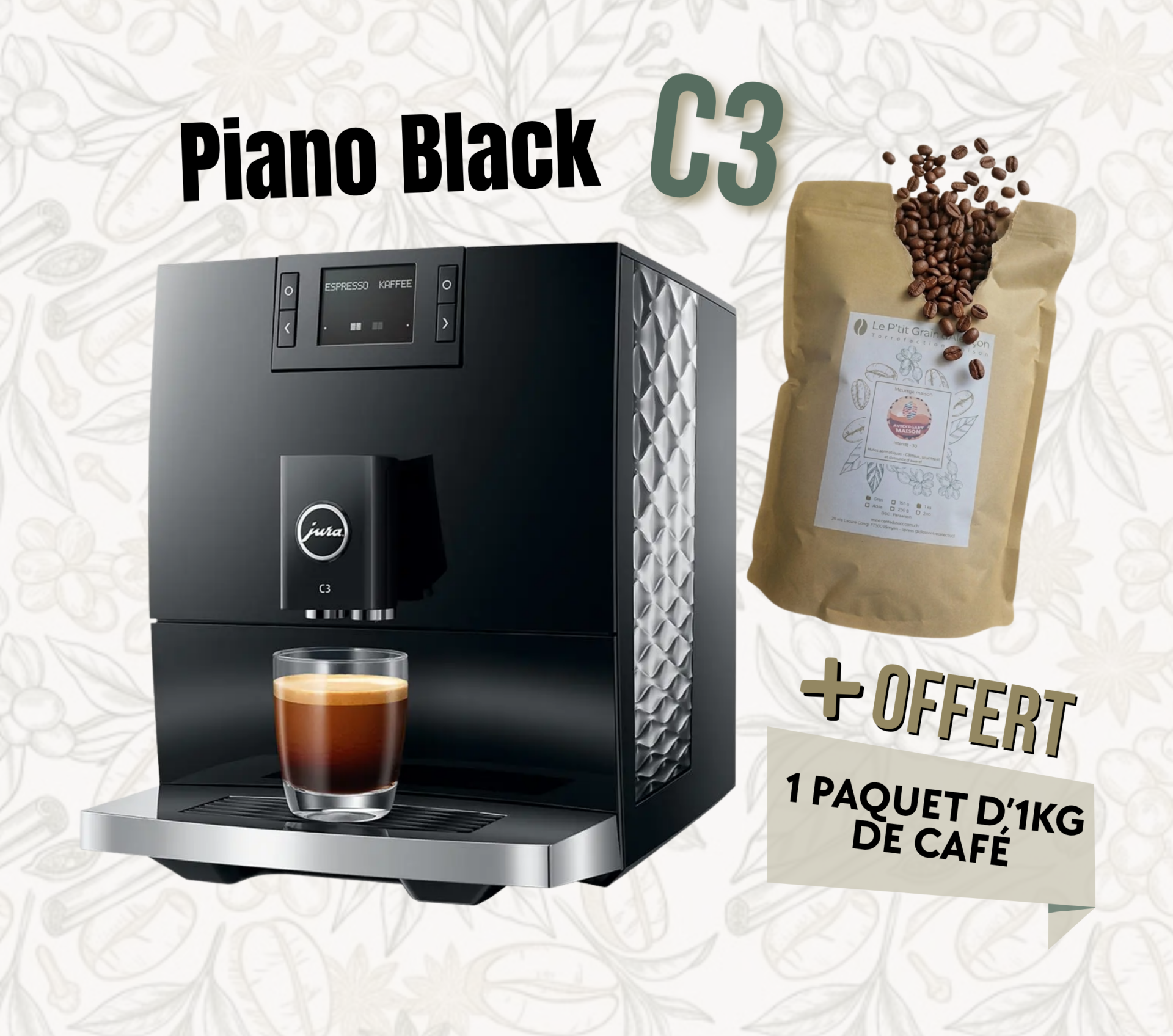 PROMO C3 Machine à café automatique Jura - Le P'tit Grain d'Alençon - www.alencontorrefaction.fr